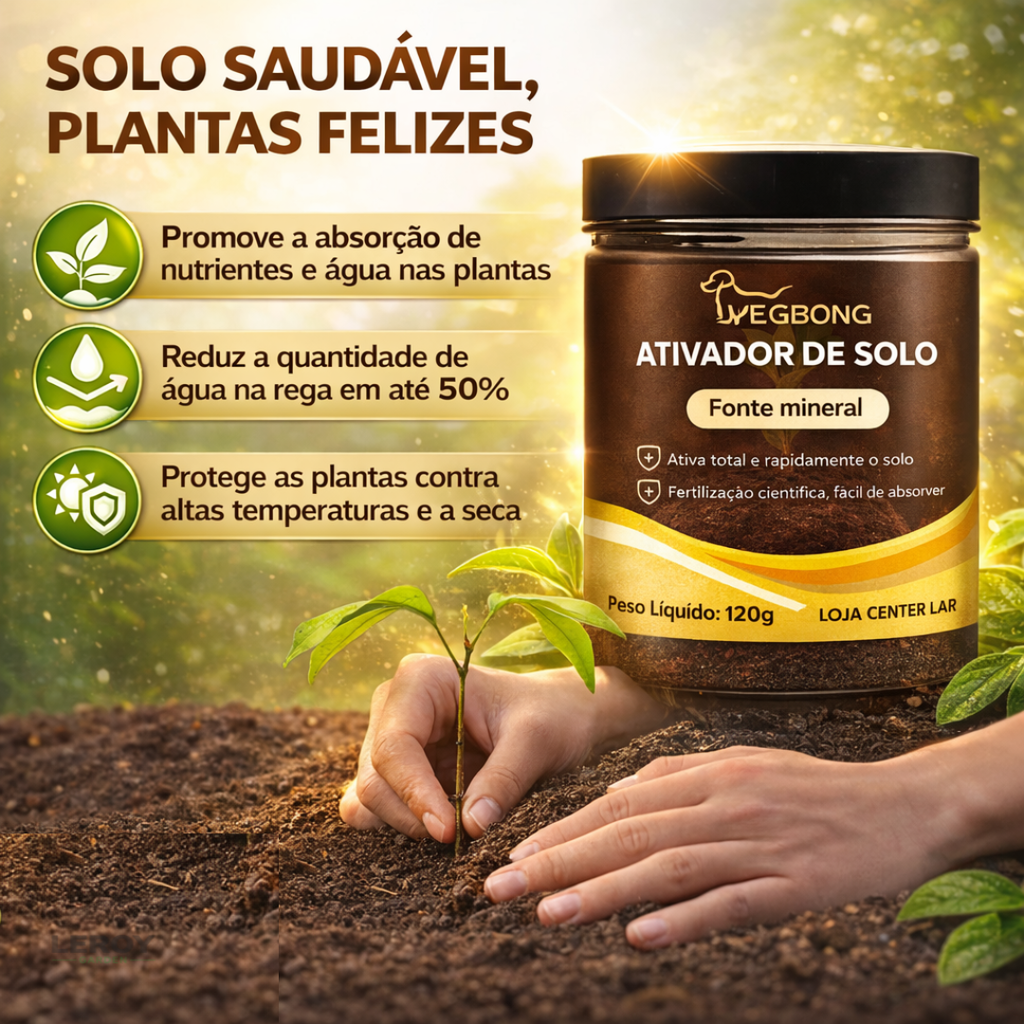 Ativador de Solo - O Segredo para uma Terra Sempre Fértil + BRINDE HOJE: Kit 20 Sementes Premium🔥