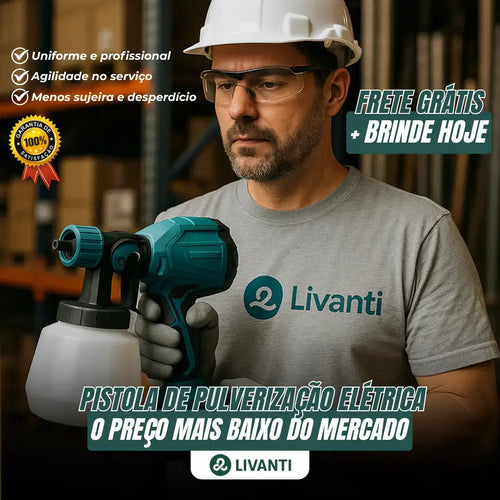 Pulverizador de Tinta 1000ml Elétrico de 200W + BRINDE (2 Baterias Extras)