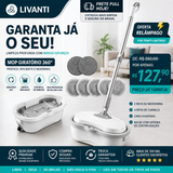 Mop Elétrico 360º + BRINDES: Módulos de Limpeza e Tanque Suporte - Oferta Relâmpago⚡