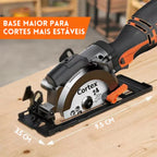 Serra Elétrica Circular Cortex Multiuso, 6 Lâminas Inclusas + BRINDES: Óculos de Proteção e Trena 7.5 Metros